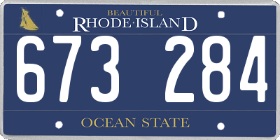 RI license plate 673284