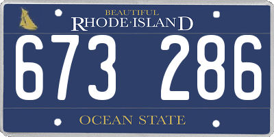 RI license plate 673286