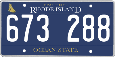 RI license plate 673288
