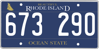 RI license plate 673290