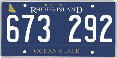 RI license plate 673292
