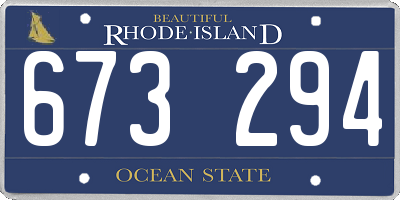 RI license plate 673294