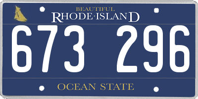 RI license plate 673296