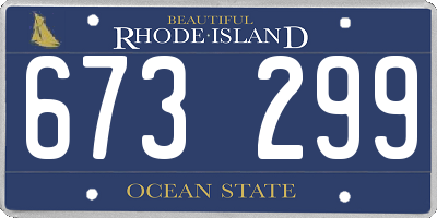 RI license plate 673299