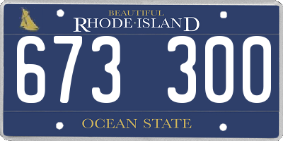 RI license plate 673300
