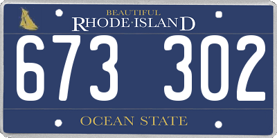 RI license plate 673302