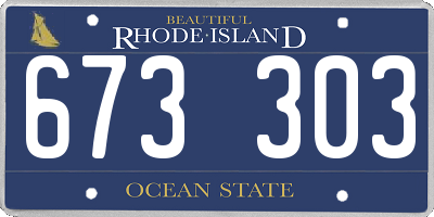 RI license plate 673303