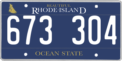 RI license plate 673304