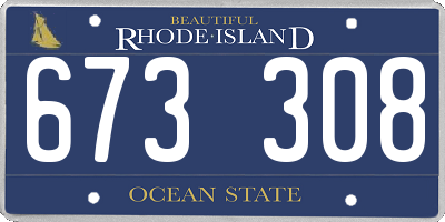 RI license plate 673308