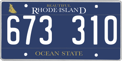 RI license plate 673310