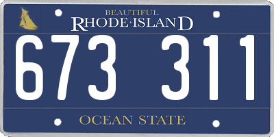 RI license plate 673311