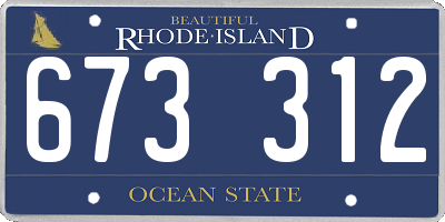 RI license plate 673312