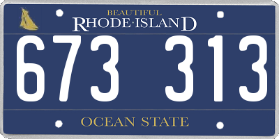 RI license plate 673313