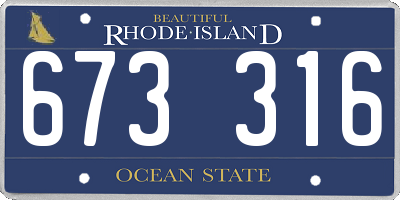 RI license plate 673316