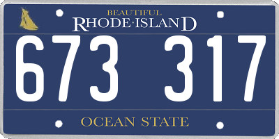 RI license plate 673317