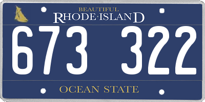 RI license plate 673322