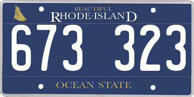 RI license plate 673323