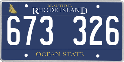 RI license plate 673326