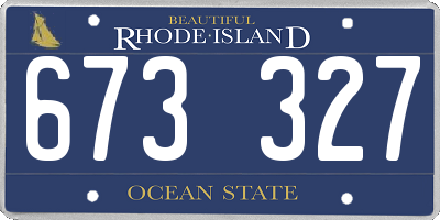 RI license plate 673327