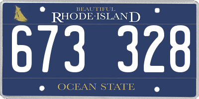 RI license plate 673328
