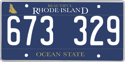RI license plate 673329
