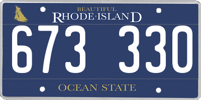RI license plate 673330