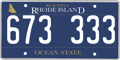 RI license plate 673333
