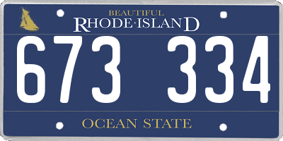 RI license plate 673334