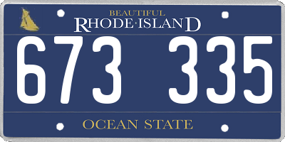 RI license plate 673335