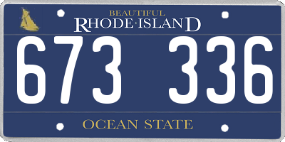RI license plate 673336