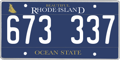 RI license plate 673337