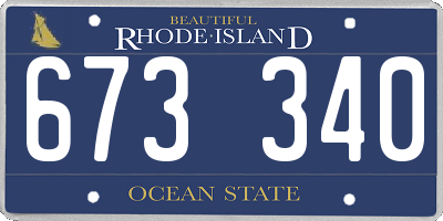 RI license plate 673340