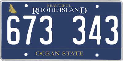 RI license plate 673343