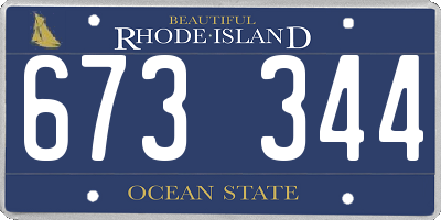 RI license plate 673344