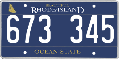 RI license plate 673345