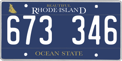 RI license plate 673346