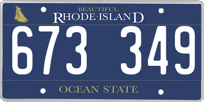 RI license plate 673349