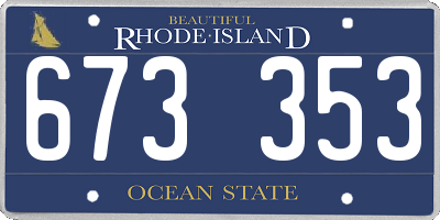 RI license plate 673353
