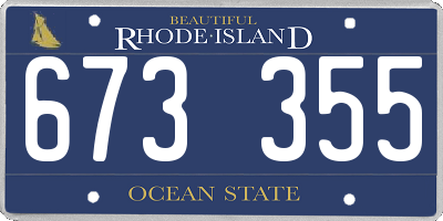 RI license plate 673355