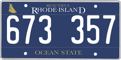 RI license plate 673357
