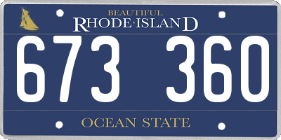 RI license plate 673360
