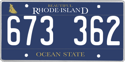 RI license plate 673362