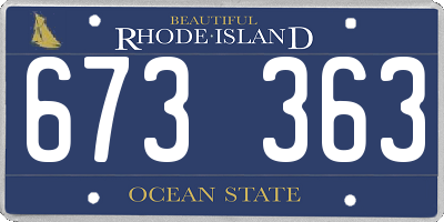 RI license plate 673363