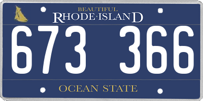RI license plate 673366