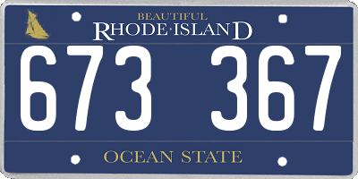 RI license plate 673367