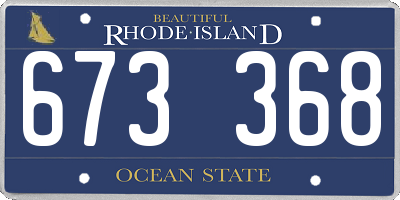 RI license plate 673368