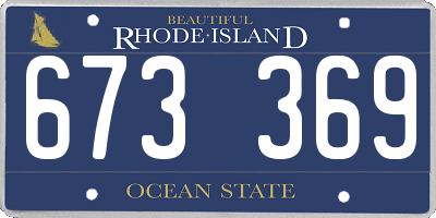 RI license plate 673369