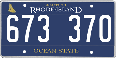 RI license plate 673370