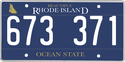 RI license plate 673371