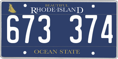 RI license plate 673374